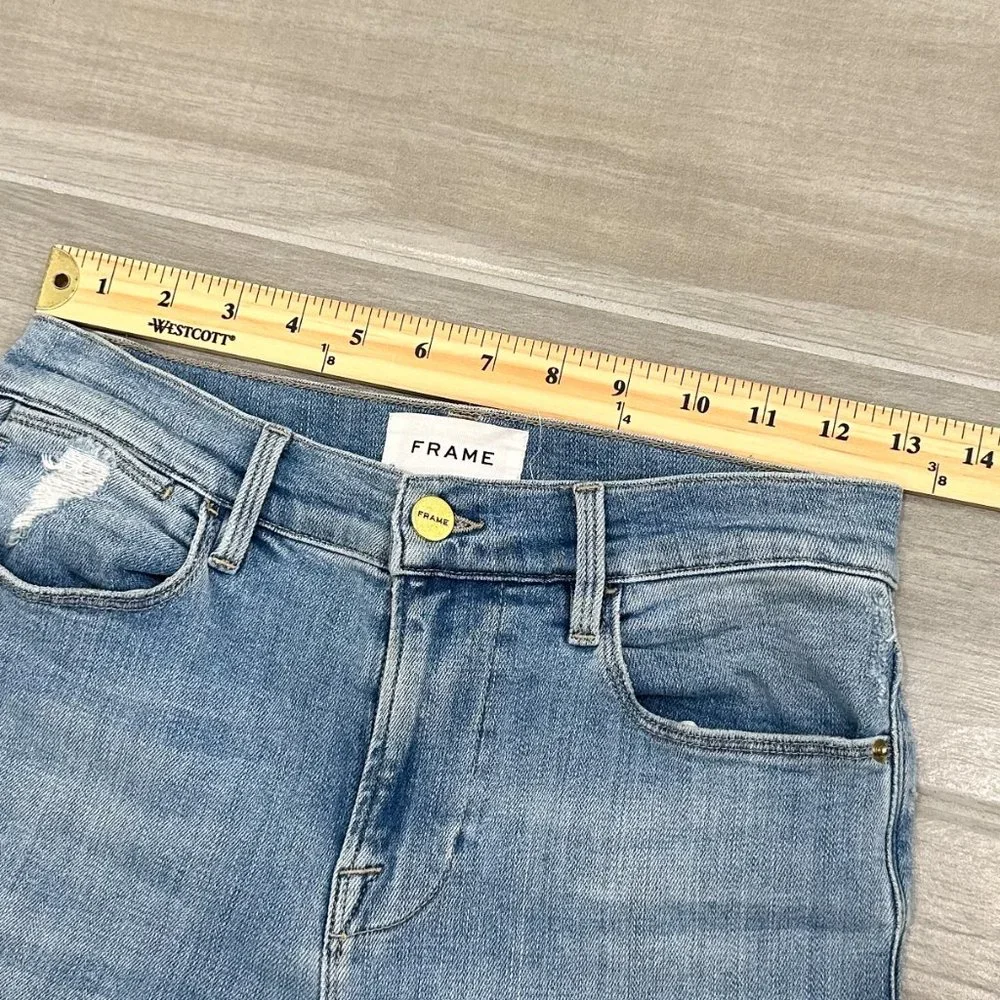 Frame Le High Skinny Double Needle in Overturn Beach Light Wash Denim Jeans